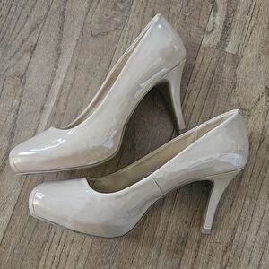 Nude Patten Leather Heels